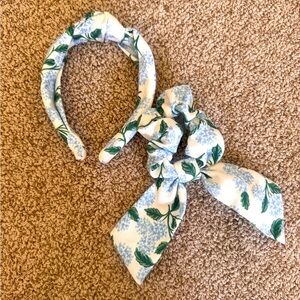 *SOLD* Rifle Paper Co Hydrangea Headband and Scrunchie Set